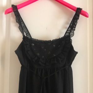 Black sheer ruffle dress w/ sequin embellishments